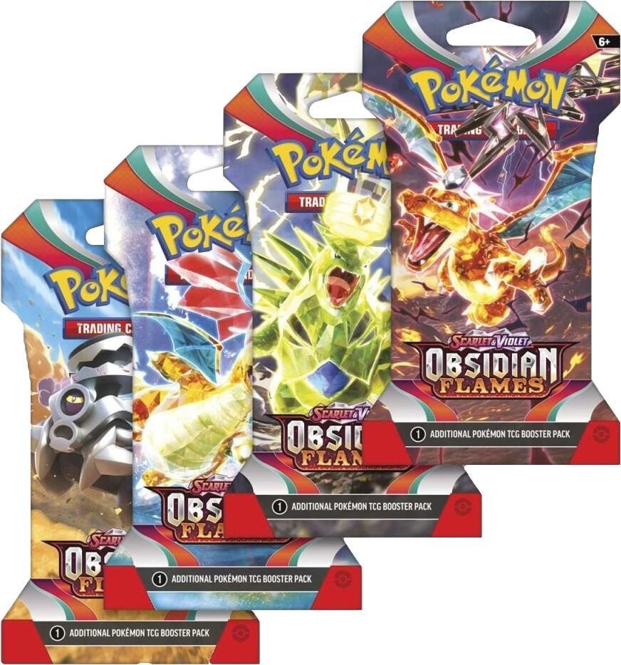 Obsidian Flames Sleeved Booster Pack Art Bundle